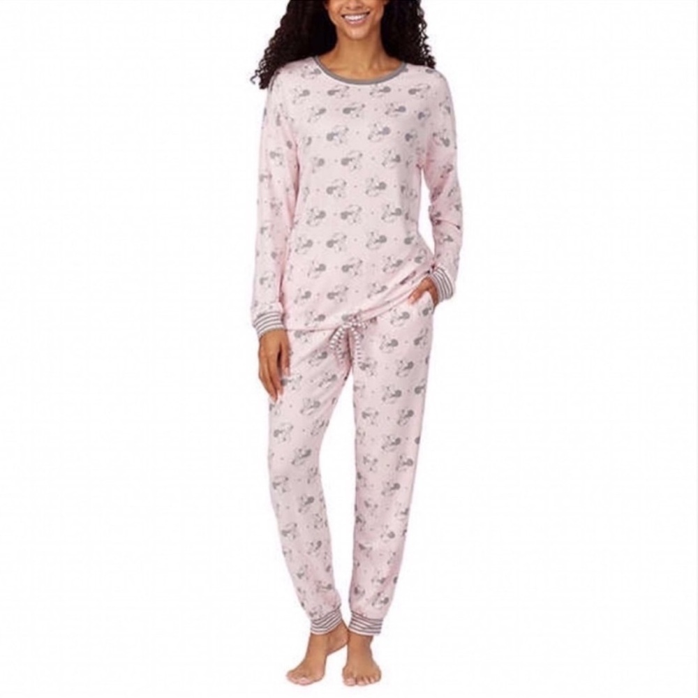 Disney Minnie Mouse Pink/Grey Cozy 2pc Pajama/ Lounge Set
